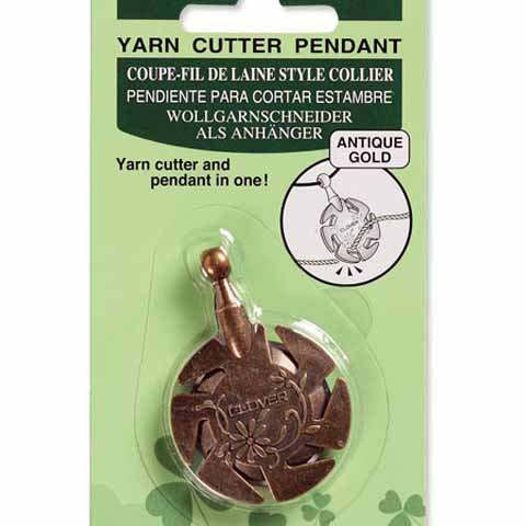 Clover, Yarn Cutter Pendant - 3105 - Antique Gold - YARNBOWClover, Yarn Cutter Pendant - 3105 - Antique Gold