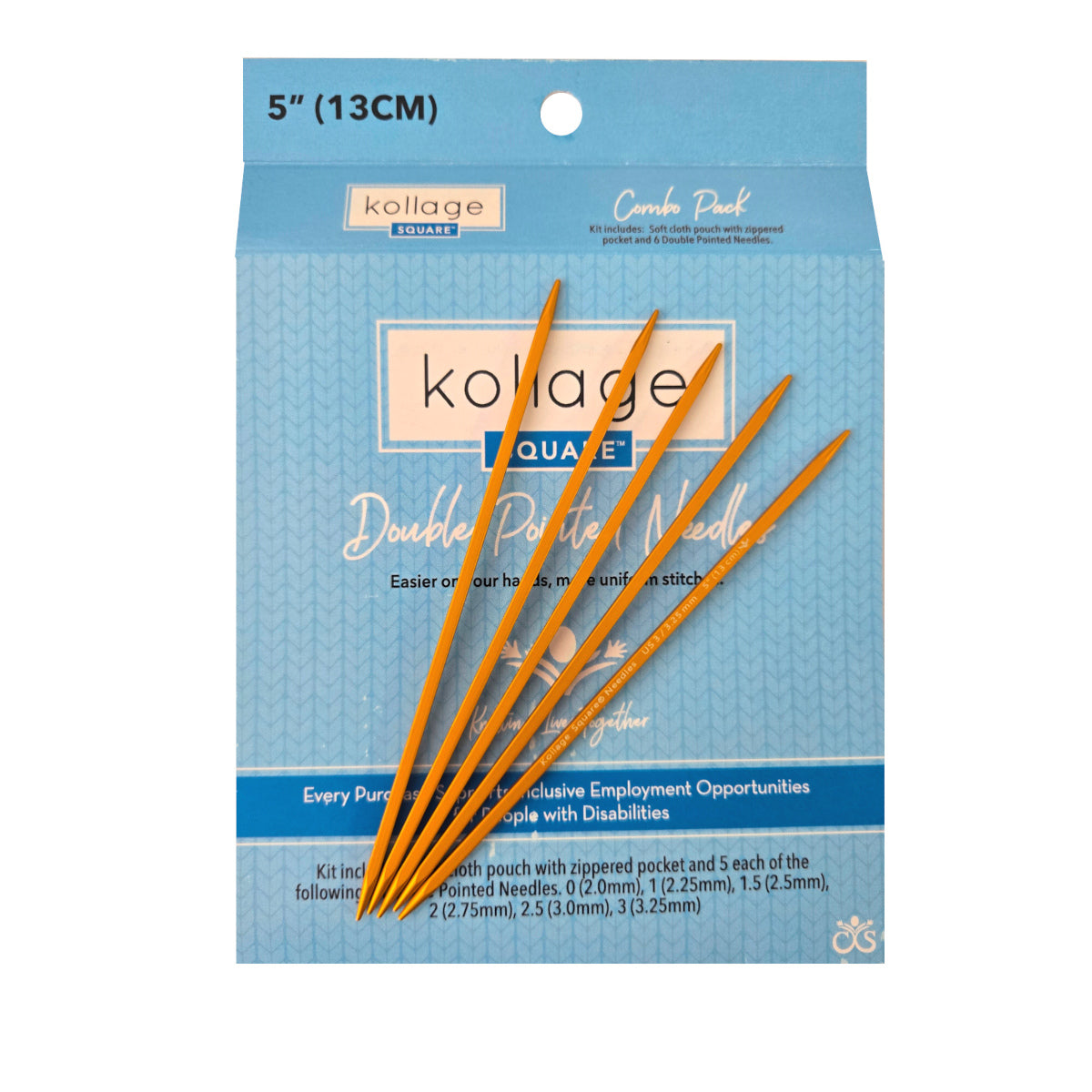 Kollage - Gold Double Pointed Needles Set 5"