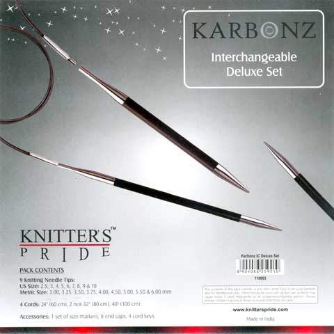 Knitter - s Pride - KnitPro - Karbonz Interchangeable Tips Deluxe Set - YARNBOWKnitter - s Pride - KnitPro - Karbonz Interchangeable Tips Deluxe Set