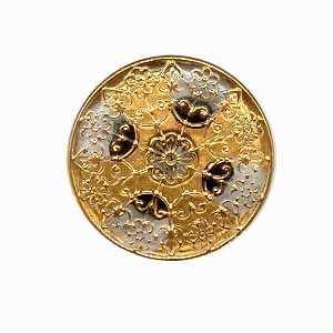 Nirvana Beads, Czech Glass Buttons - 147 - Cross Silver - Gold 32 mm - YARNBOWNirvana Beads, Czech Glass Buttons - 147 - Cross Silver - Gold 32 mm