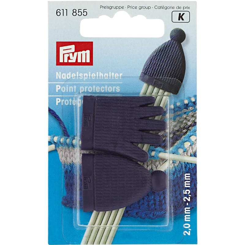 Prym, Point Protectors - 855 - Plum - Blue set for 2 - 2.5 mm needles - YARNBOWPrym, Point Protectors - 855 - Plum - Blue set for 2 - 2.5 mm needles