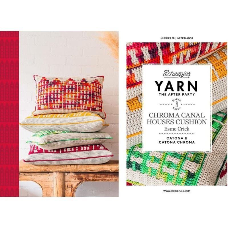 Scheepjes Yarns, Yarn The After Party Patterns - No. 58 - Chroma Canal Houses Cushion - YARNBOWScheepjes Yarns, Yarn The After Party Patterns - No. 58 - Chroma Canal Houses Cushion